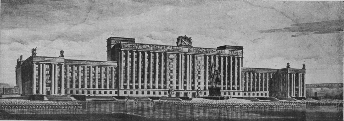 Проект фасада Дома советов. Из журнала Архитектура Ленинграда №2 за 1937 год