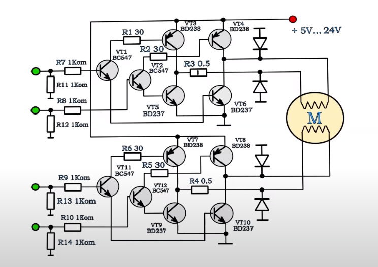 Драйвер для биполярного шагового двигателя своими руками схема