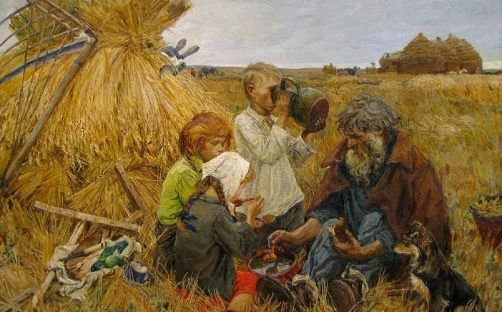 Крестьянские дети картина описание
