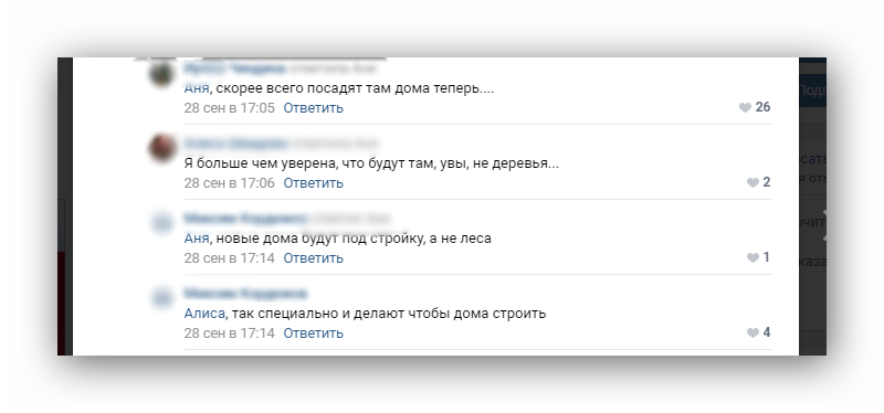 Комментрии жителей к данной версии