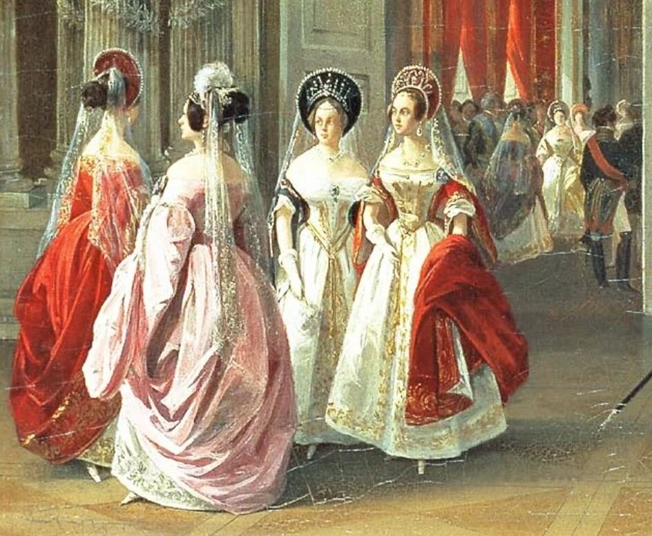 "Гербовый зал Зимнего дворца". Картина Адольфа Ладюрнера, 1834 год. 