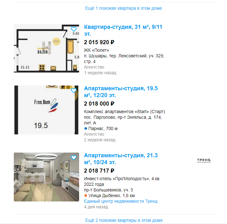 Ну ладно, нормальных квартир за 2 миллиона в Петербурге действительно не купить, но какие-то студии - вполне можно