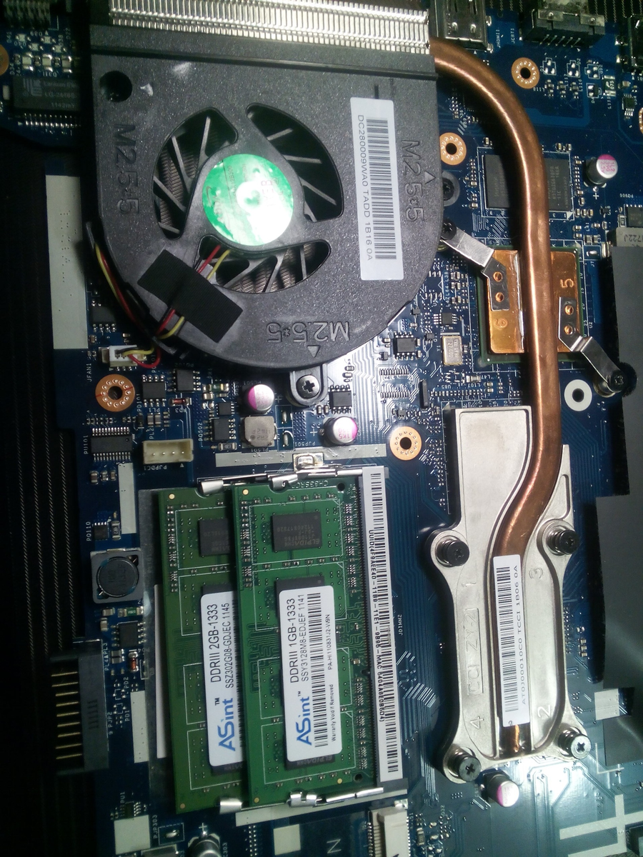 Внутренности ноутбука.