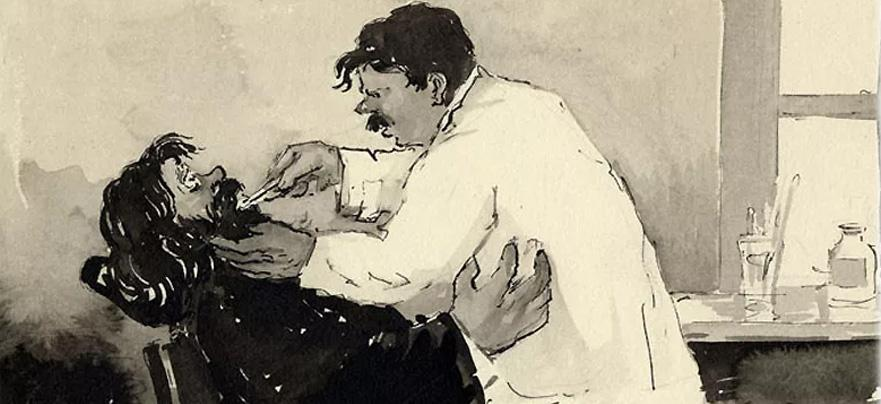 Иллюстрация к рассказу "Хирургия", 1884 г.