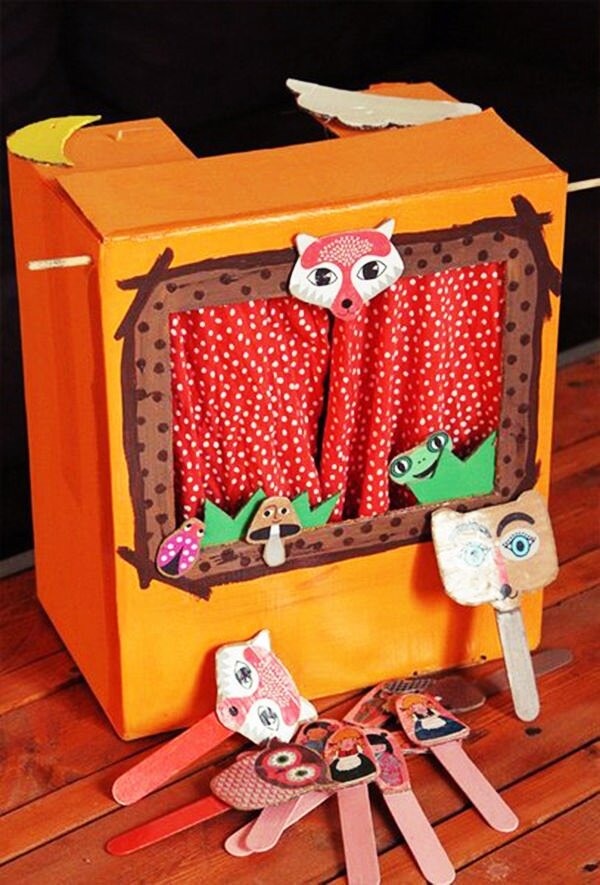 Детский кукольный театр из коробки