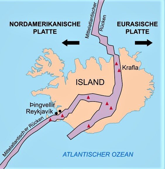 Карта Срединно-Атлантического хребта Исландии. Фото https://vk.cc/c1ReT5