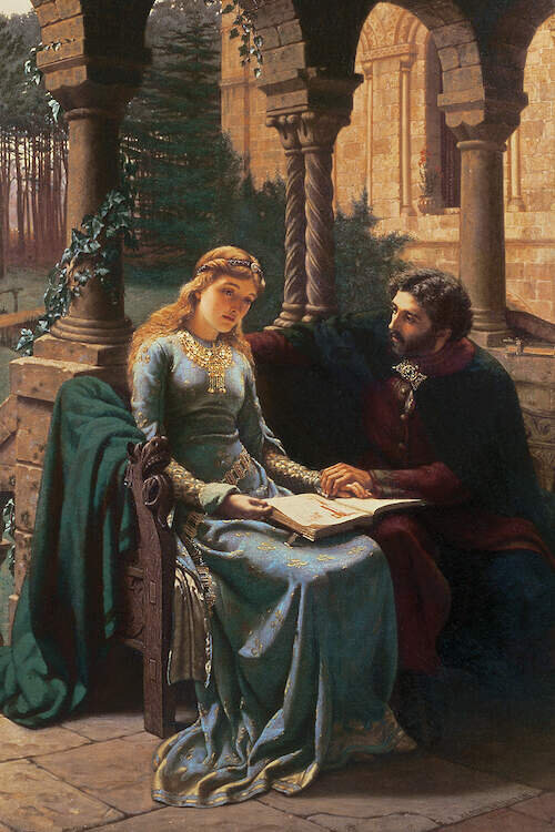 «Абеляр и его ученица Элоиза», 1882 г. Работа художника Эдмунда Блэра Лейтона (1853-1922). Любовь между Абеляр и Элоизой была превращена в миф в 19 веке романтизмом. Изображение из открытых источников.