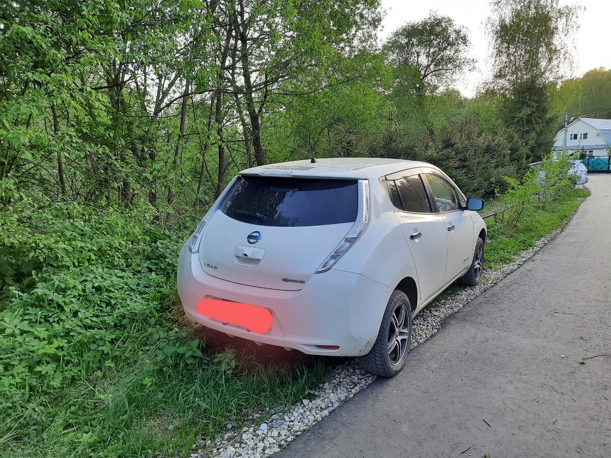 Вид сзади. Вдалеке за кустами и молодой берёзкой спряталась наша вторая машина - дальнобойная, куплена пару дней назад, самый надёжный гибрид на сегодня, как мне кажется).