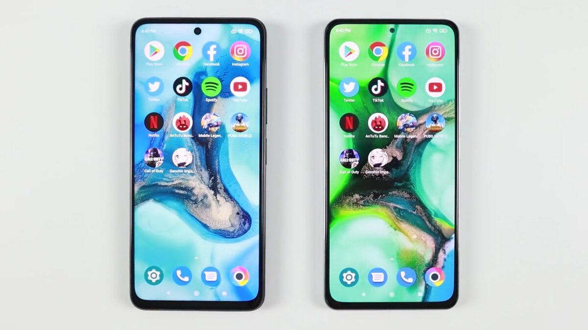 POCO X3 GT – слева, F3 – справа. Источник: YouTube-канал Zeibiz