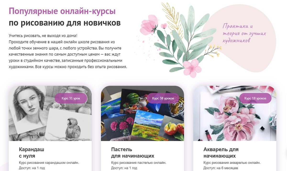 Онлайн-курсы по рисованию от школы "Найди себя"