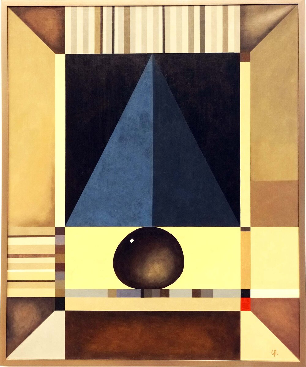 Григорьев Сергей Пикассо Витрувианский квадрат 100х90 х акр 2016 г #андеграунд22 И когда он вписал Пирамиду в «Чёрный квадрат» и поставил «Это» на «Последнюю Каплю»…Подсознательное начало просыпаться