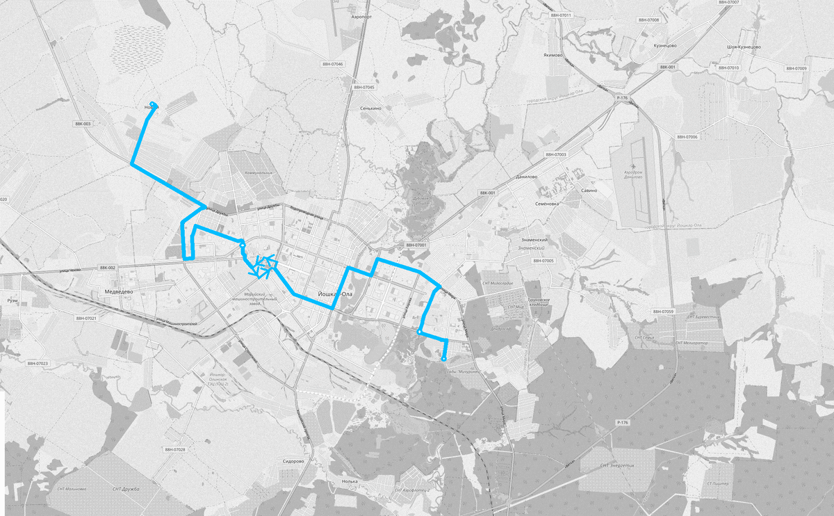 Автобусный маршрут №4. Разработка Поспехова И.А., 2020 г.