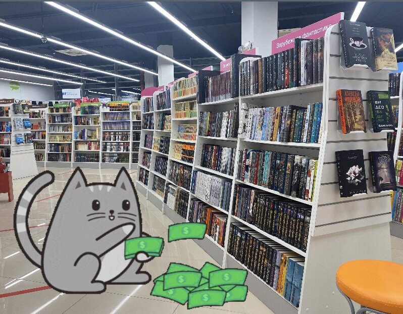 Котику тоже не жалко на книги