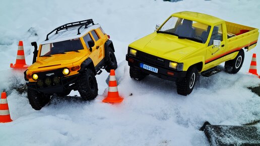 Лёд, снег и два МОЩНЫХ ВНЕДОРОЖНИКА! ... Toyota Hilux против FJ Cruiser. RC OFFroad 4x4