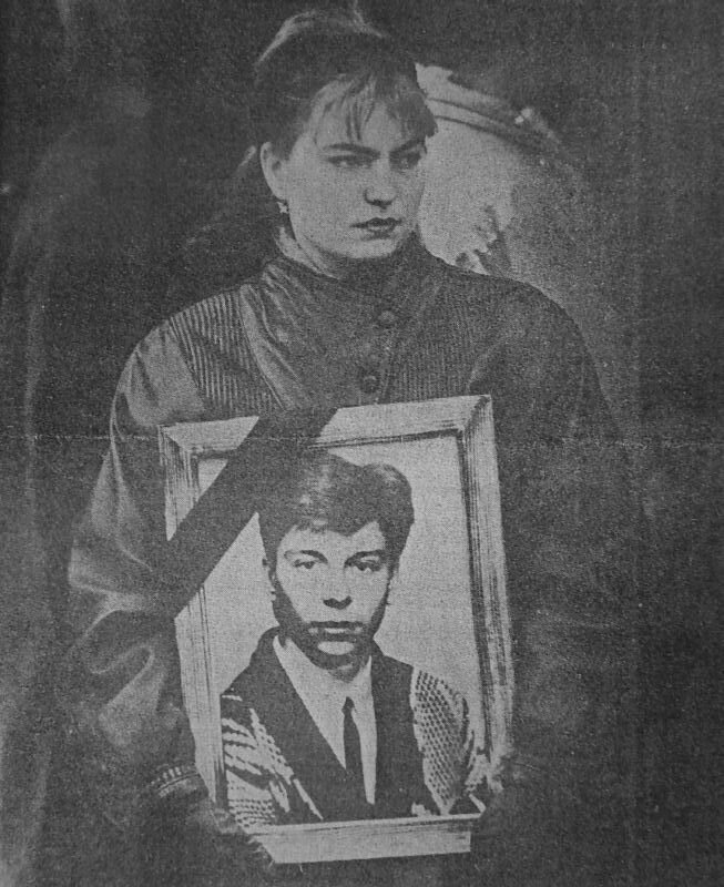Портрет погибшего Александра Баранова. «Витьбичи», 29 января 1992 года