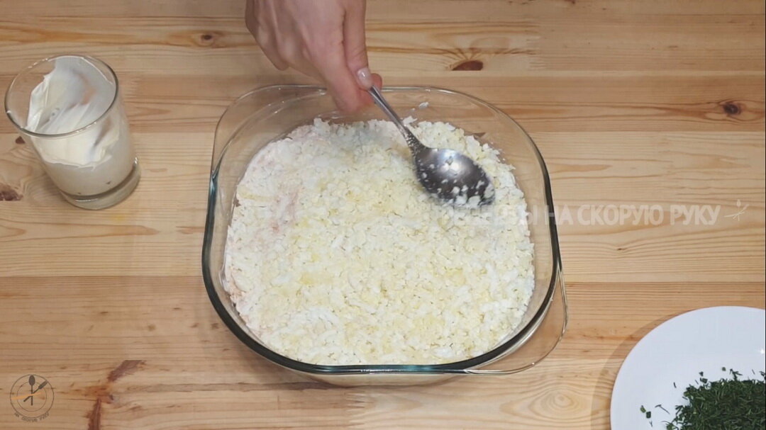 Салат «Мимоза» с рисом