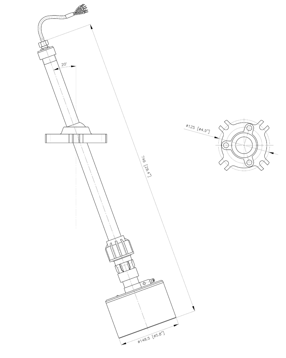 Габаритный чертеж с присоединительными размерами EasyTREK SCD-34J-4 
