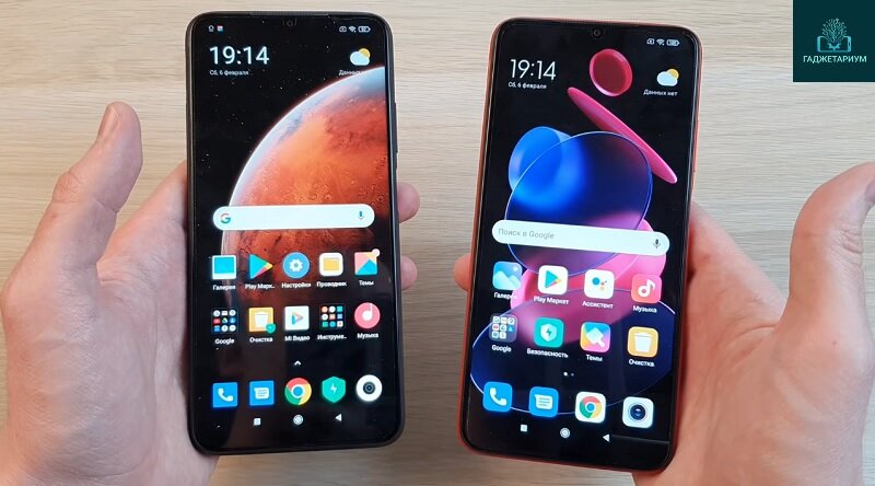 POCO M3 – слева, Redmi 9T – справа. Скрин: YouTube-канал DimaViper Live