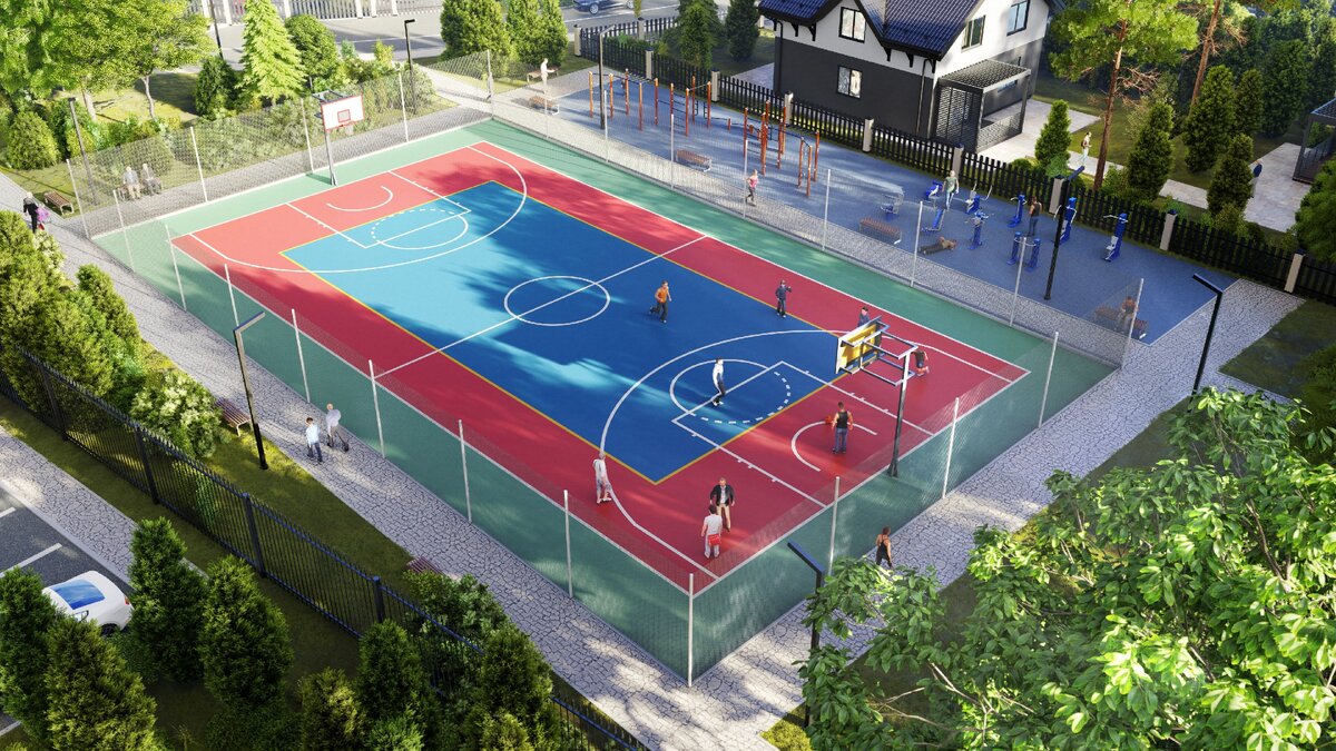Спортивная площадка в коттеджном поселке Family Park, Самарская обл., Красноярский р-н