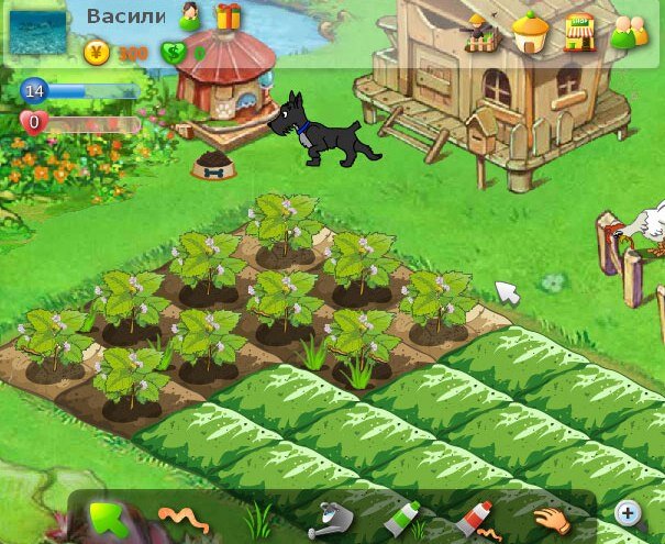 Интерфейс игры "счастливая ферма"