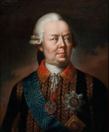 Граф (c 1744) Пётр Александрович Румянцев (4 [15] января 1725, Москва \ Строенцы — 8 [19] декабря 1796, село Ташань, Зеньковский уезд, Полтавская губерния) — русский полководец и военный теоретик. Генерал-фельдмаршал. Во время Семилетней войны командовал осадой и взятием Кольберга. Главнокомандующий действующей армией в ходе Русско-турецкой войны (1768—1774). За победы над турками при Ларге и Кагуле, которые привели к заключению выгодного для России Кючук-Кайнарджийского мира, удостоен титула «Задунайский» - Википедия