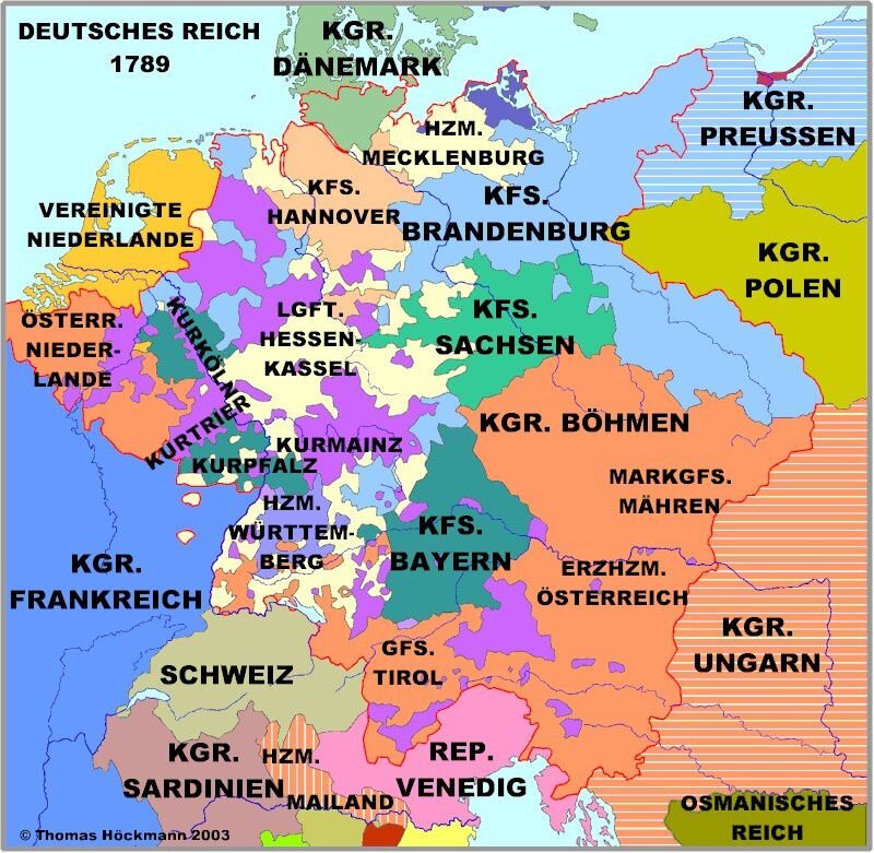 Карта германии 1800 года