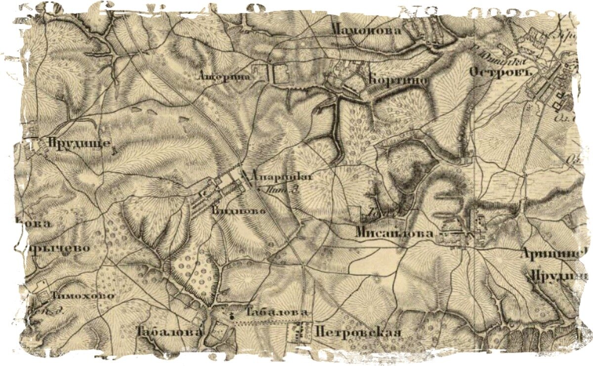 "Видное, Апаринки тож" на карте Московской губернии 