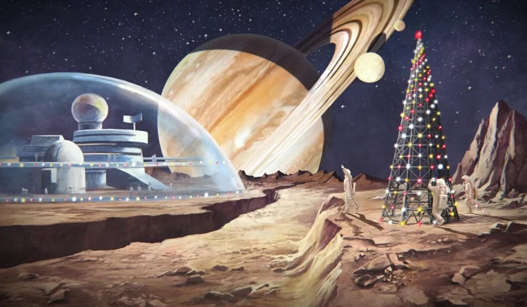 Новый год близ Сатурна. Картинка из открытых источников.