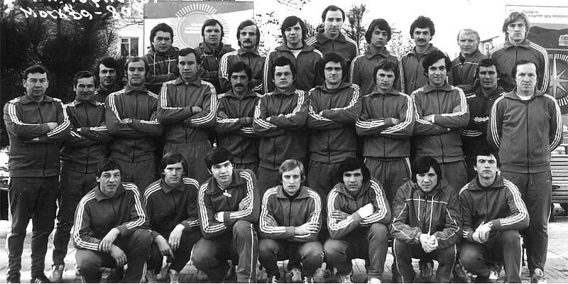 «Торпедо» образца 1980 года. Фото с предсезонных сборов. Верхний ряд (слева направо): Александр Петров (массажист), Владимир Юрин, Андрей Редкоус, Николай Васильев, Вячеслав Чанов, Николай Казанцев, Виктор Круглов, Владимир Сахаров, Сергей Пригода.
Средний ряд (слева направо): Юрий Золотов (начальник команды), Николай Сенюков (тренер), Евгений Храбростин, Владимир Бутурлакин, Анатолий Зарапин, Сергей Петренко, Александр Кодылев. Василий Жупиков, Александр Минаев, Вячеслав Жендарев (администратор), Анатолий Прояев (врач), Владимир Сальков (старший тренер).
Нижний ряд (слева направо): Виктор Пимушин, Михаил Чесноков, Геннадий Салов, Юрий Ковалёв, Арам Парсаданян, Геннадий Смирнов, Владимир Галайба.
