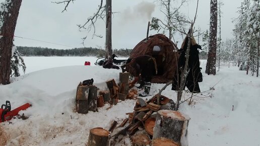 ВЫЖИВАЮ В ЛЕСУ С ПАЛАТКОЙ. РЫБАЛКА НА НАЛИМА. НОЧНАЯ РЫБАЛКА. НАЛИМ НА СТУК. ТАЁЖНЫЙ БЫТ. ОДИН В ТАЁЖНОЙ ГЛУШИ.