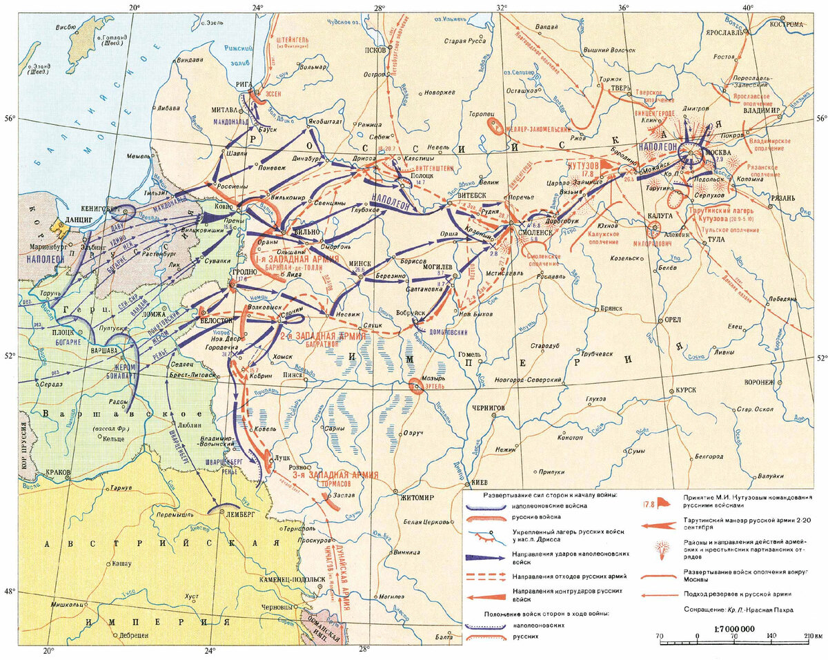 Карта россии 1812 г