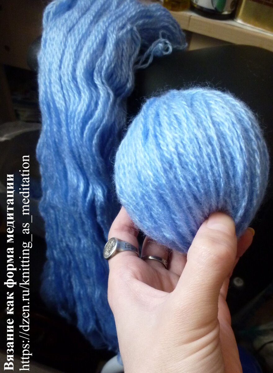 Мягкая пряжа для вязания красивого голубого цвета