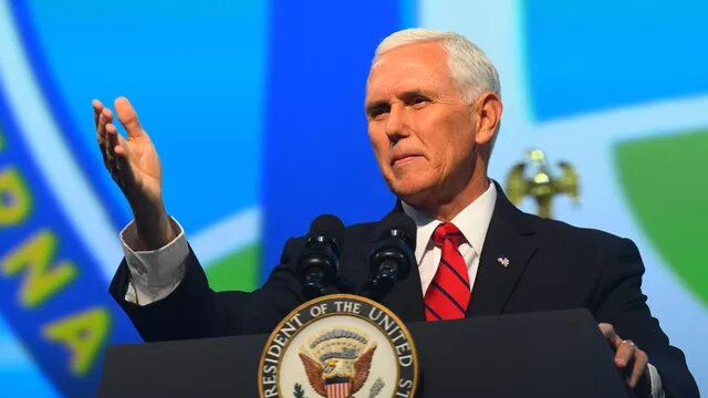 © РИА Новости / Сергей Мамонтов Перейти в медиабанк
Вице-президент США Майк Пенс . Архивное фото