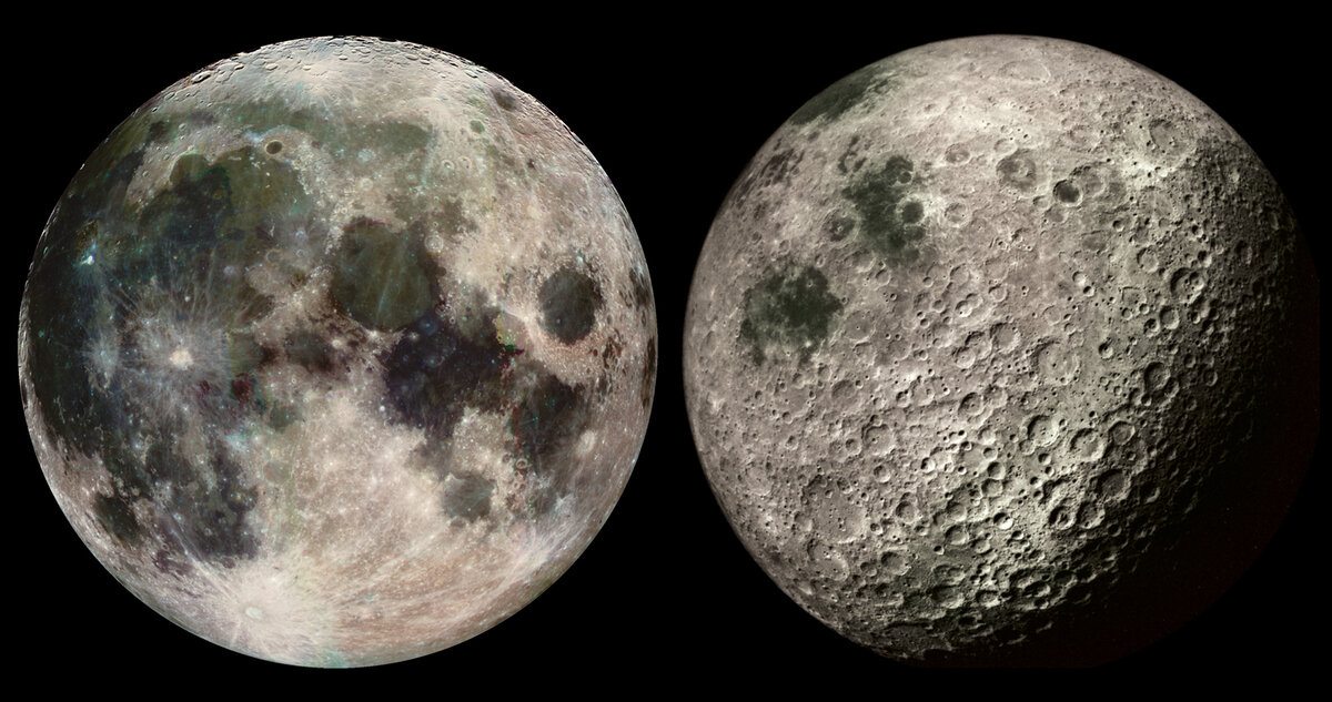 Две стороны Луны. Фото: britannica.com