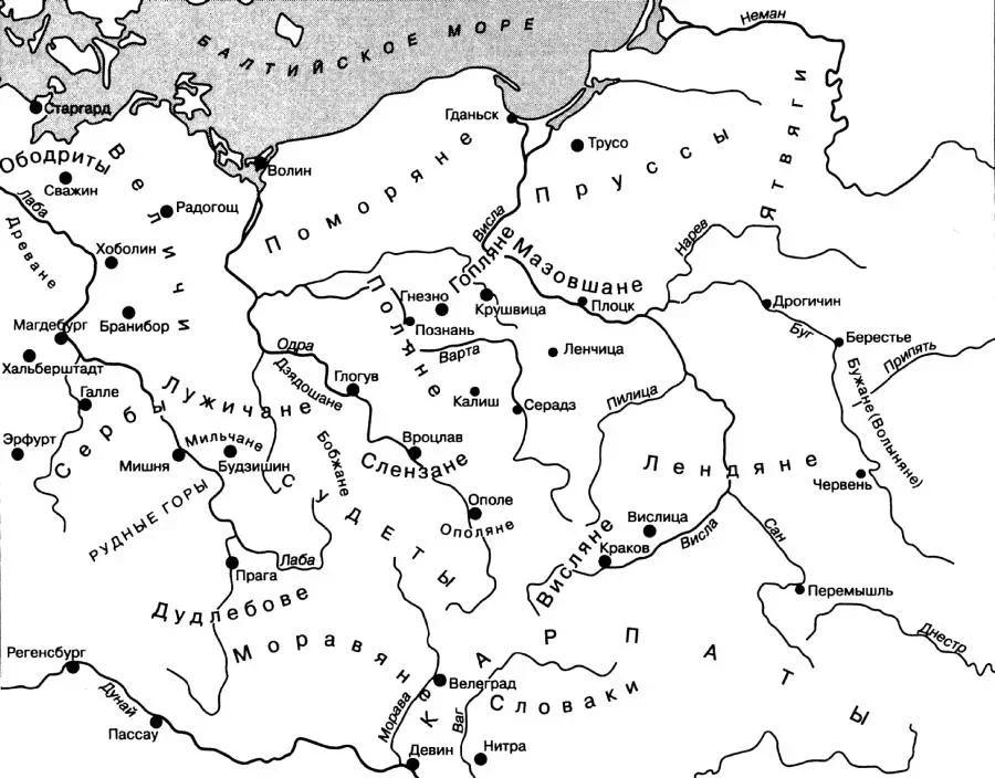 Полабские славяне карта