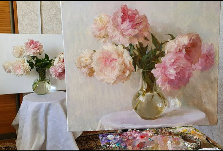 Пионы: натюрморт и картина Светланы. https://www.instagram.com/p/CCBNid7H94_/?utm_source=ig_web_copy_link
