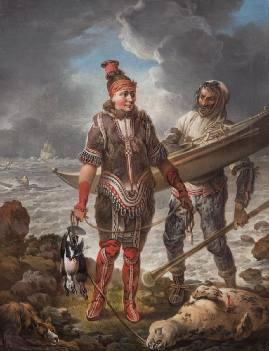 К.А. Лоренцен. "Гренландский рыбак со своей невестой". Художественный музей Нуука.