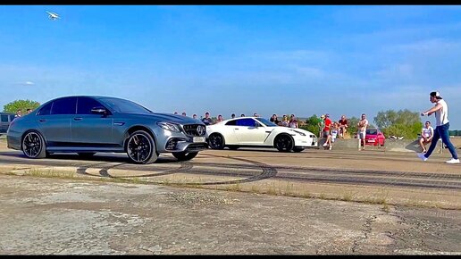 Это... E63 AMG vs GT-R st 2 | Mercedes-Benz vs Nissan + moto Ducati Panigale - 1/4 miles versus