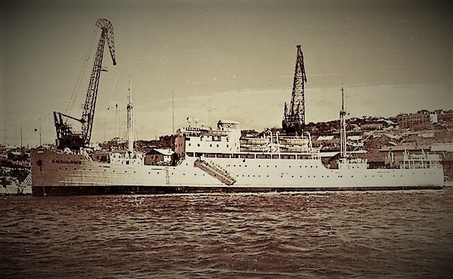 Теплоход "Смольный". Фото из сети в обработке автора.