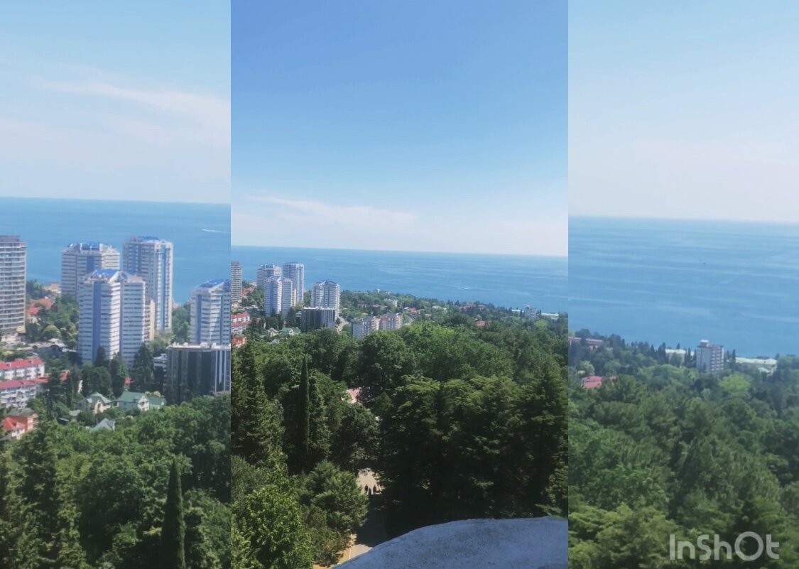 Вид сверху на Сочи, море и горы. Фото Лариса Карпова.