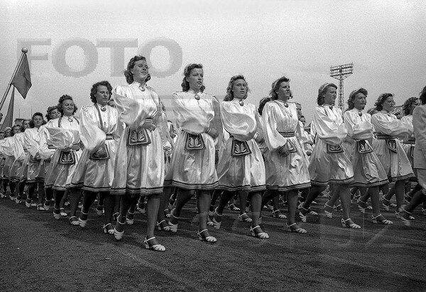 Физкультпарад в Москве. Эстонская делегация. 1947 г.