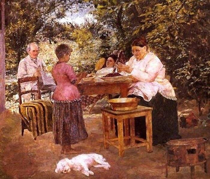Художник Кириак Костанди "Варят варенье" 1891