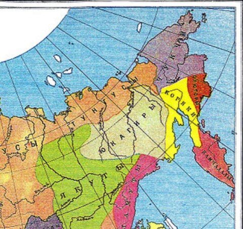 Места проживания коряков, взято с Яндекс.Картинки