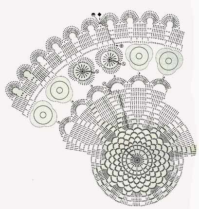 Красивая ажурная салфетка крючком, схема