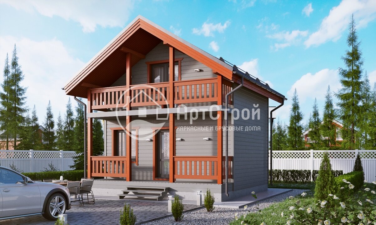Деревянное жилище с балкончиком очень привлекательно 