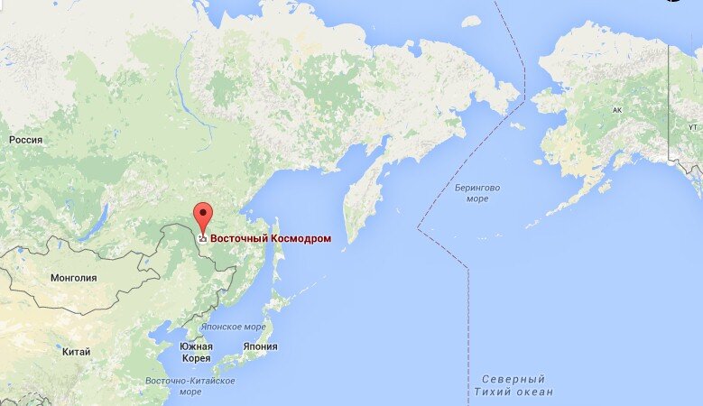 Космодром восточный на карте россии где