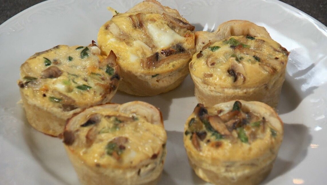 Корзиночки с грибами и сыром