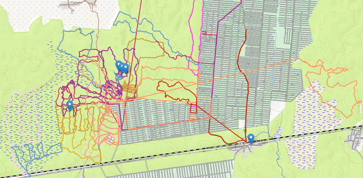 Треки поисковых групп отряда "Экстремум"