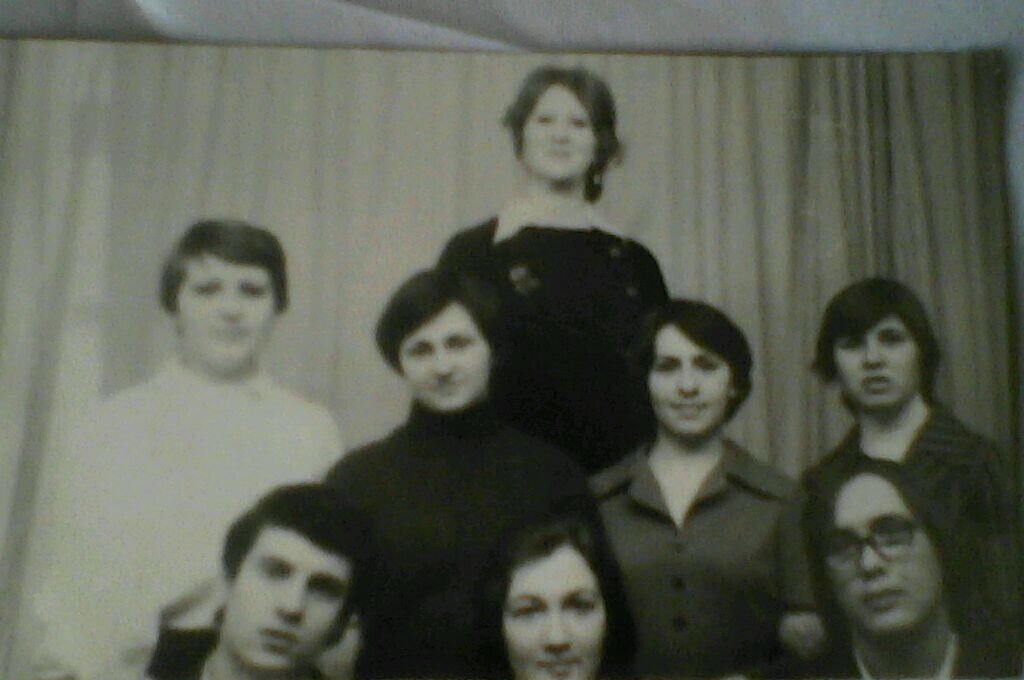 На фото: Иван Понамарев, Нина Сенатова, Юрий Якимов, Валентина Бондарцова, Галина Злобина, Нина Назарова, Нина Морозова, Галина Маслова,1978 г.