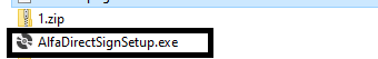 Загрузка и установка приложения AlfaDirectSignSetup.exe